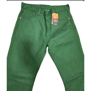 Levis 501xx Shrink To Fit Zip Fly Rigid Green Denim Mens 31x34
